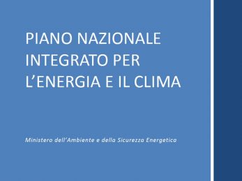 Presentato il Piano Nazionale Energia e Clima con target al 2030